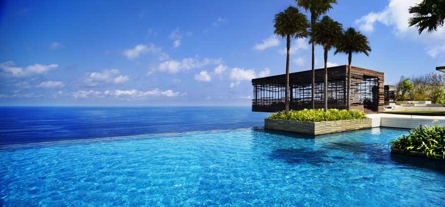 The pool at Alila Uluwatu resort in Bali, Indonesia